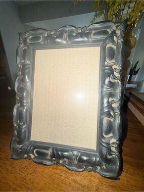 Intricate Ornate Black Picture Frame Standing or Hanging 5x7